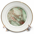 3dRose Uta Naumann Faux Glitter Pattern - Image of Luxury Light Green Marble Agate Gem Mineral Malachite Quartz - Plates