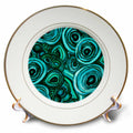3dRose Uta Naumann Faux Glitter Pattern - Image of Trendy Green Malachite Agate Gemstone Pattern - Plates