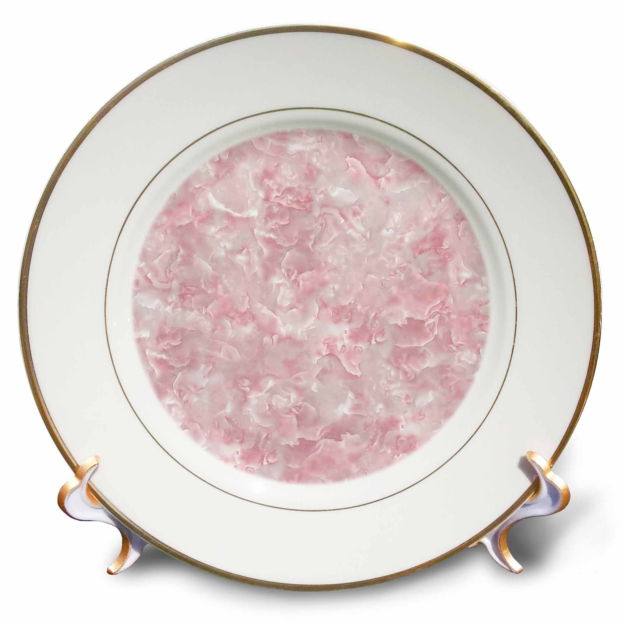 3dRose Uta Naumann Faux Glitter Pattern - Image of Trendy Luxury Rose Quartz Pink Gemstone Agate Geode - Plates