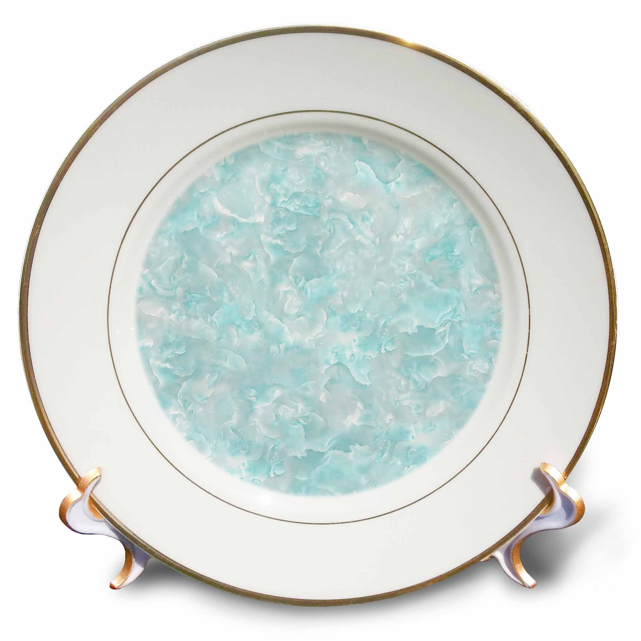 3dRose Uta Naumann Sayings and Typography - Trendy Luxury Blue Teal Quartz Malachite Gemstone Agate Geode - Plates