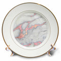 3dRose Uta Naumann Faux Glitter Pattern - Image of Chic Trendy Rose Gold Glitter Veins Marble Agate Rock Quartz - Plates