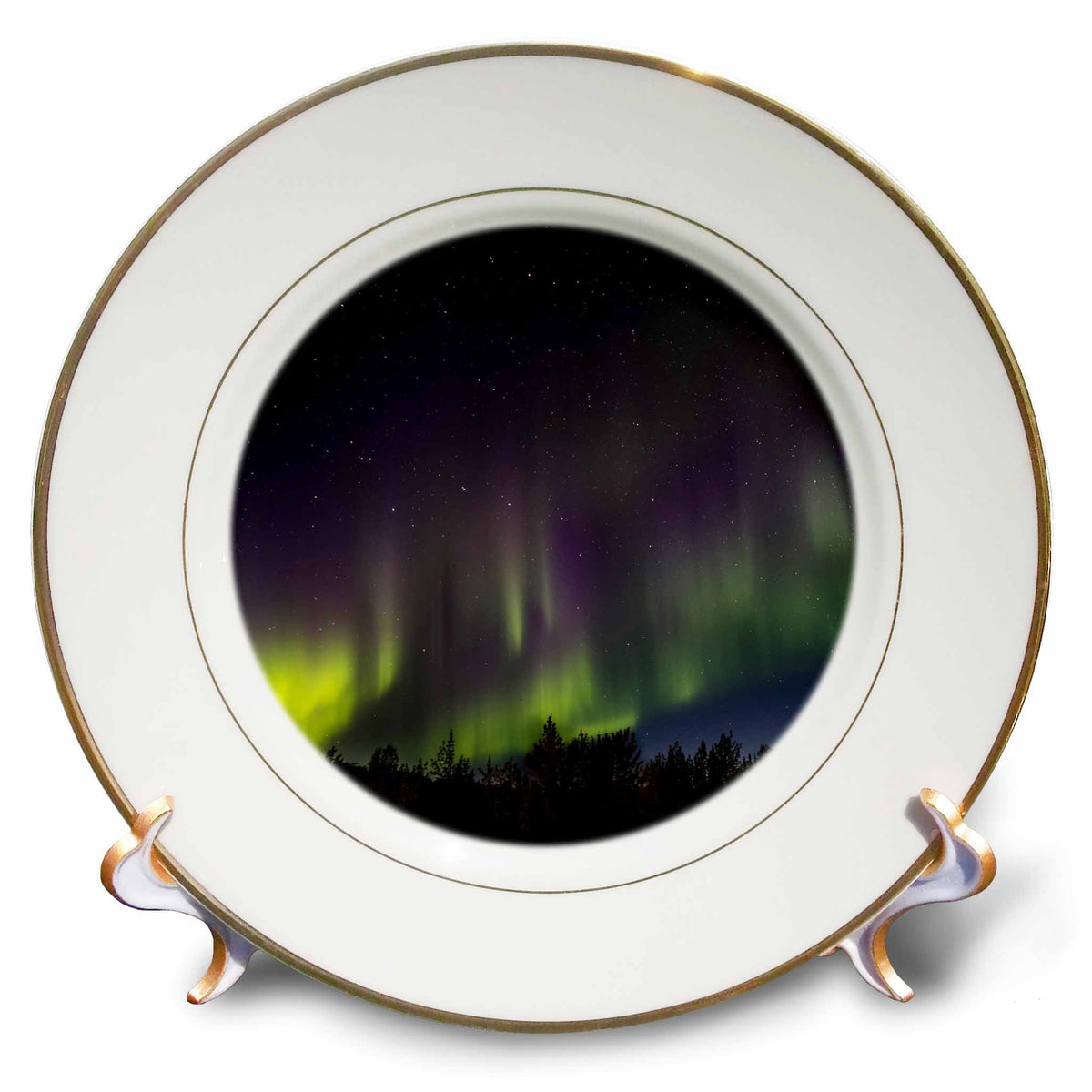 3dRose Danita Delimont - Northern Lights - USA, Alaska, Aurora Borealis and Stars. - Plates