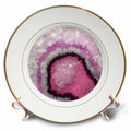 3dRose Anne Marie Baugh - Design - Pink and White Image of Crystal Agate - Plates (cp_340221)