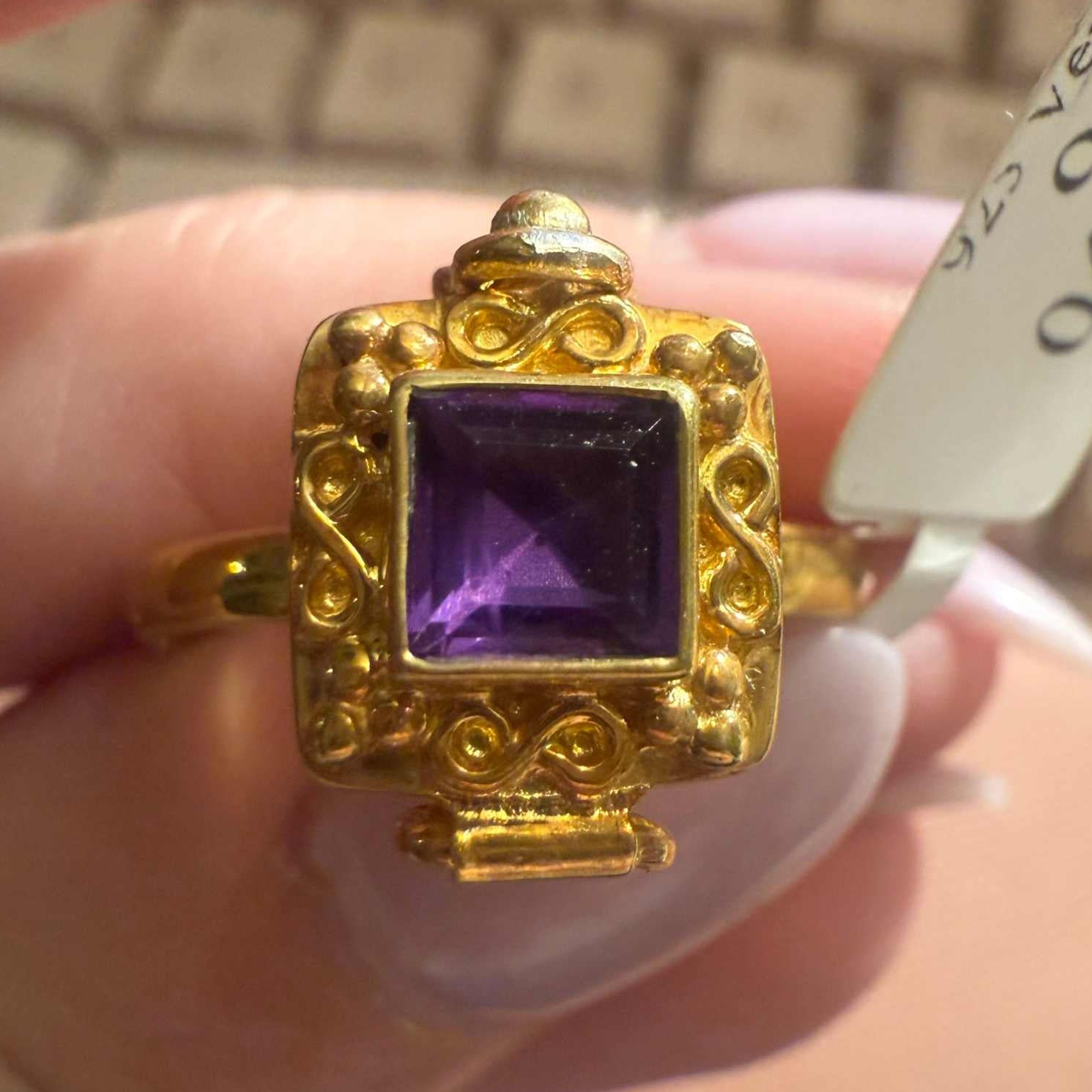 Poison Ring | Sterling Silver & Gold Vermeil Secret Locket Ring | Rings | Wiccan Center