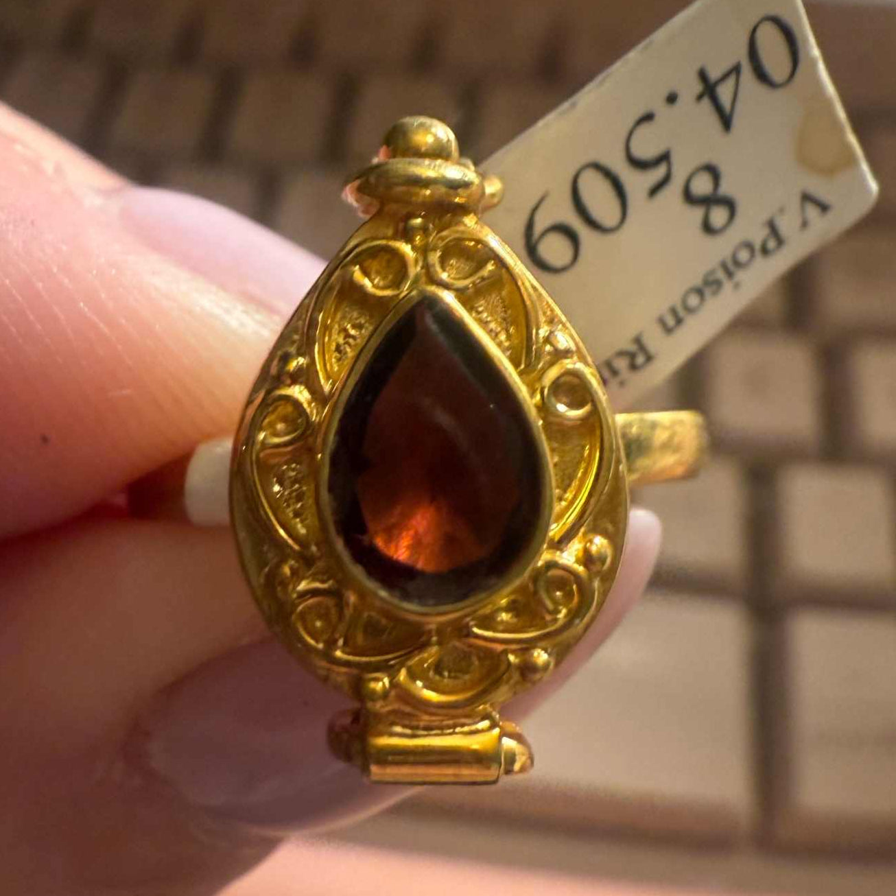 Poison Ring | Sterling Silver & Gold Vermeil Secret Locket Ring | Rings | Wiccan Center