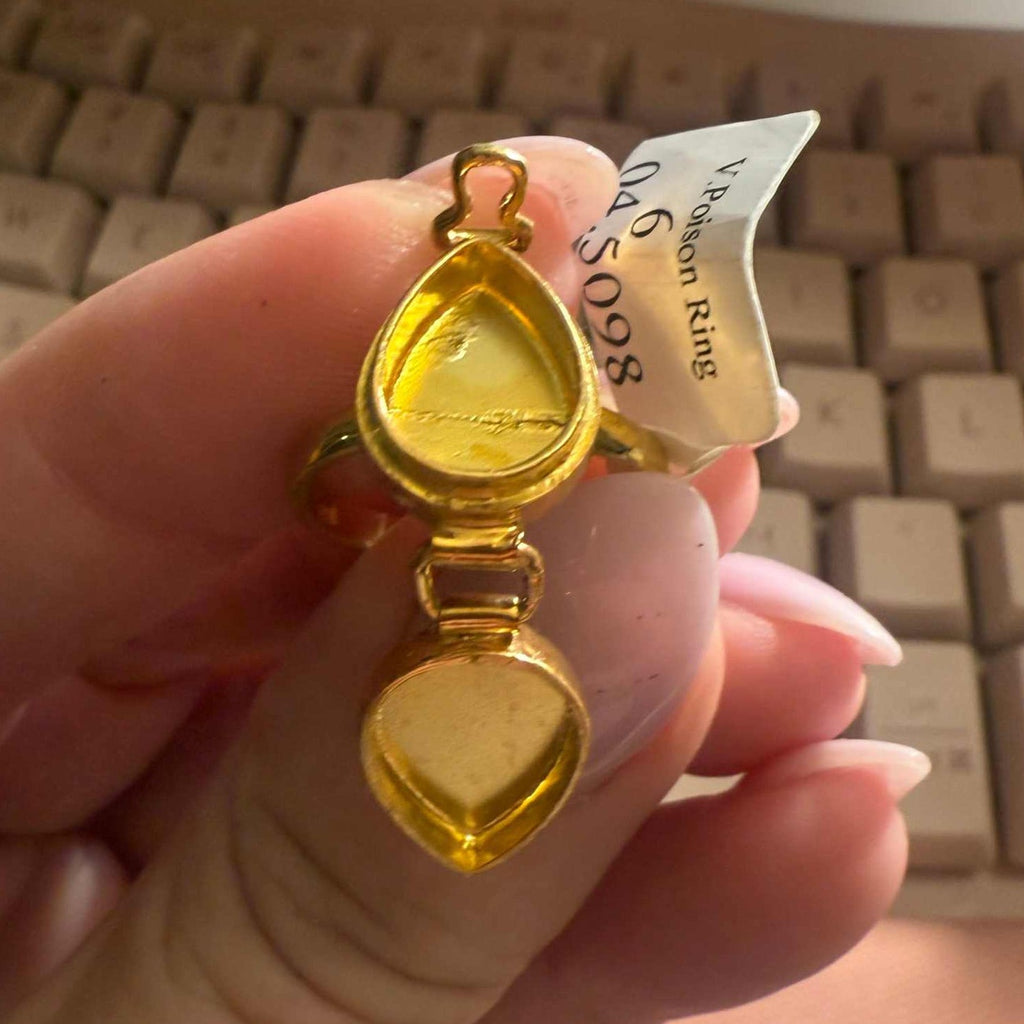 Poison Ring | Sterling Silver & Gold Vermeil Secret Locket Ring | Rings | Wiccan Center