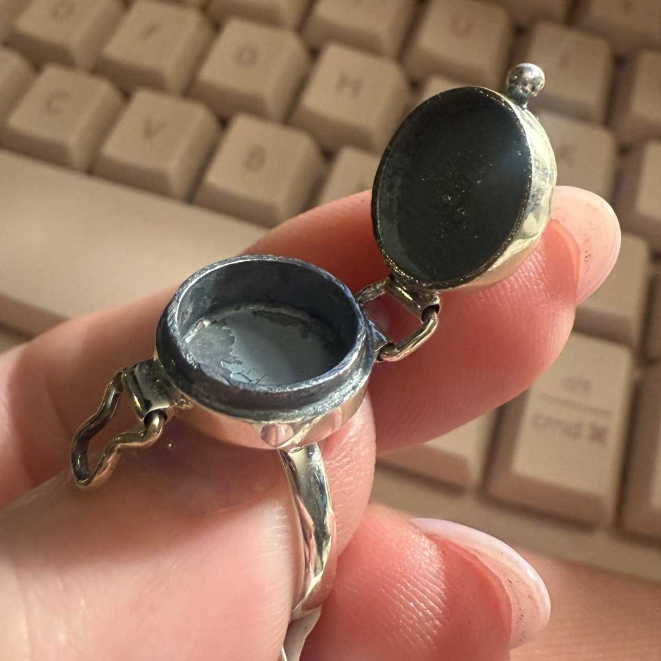 Poison Ring | Sterling Silver & Gold Vermeil Secret Locket Ring | Rings | Wiccan Center