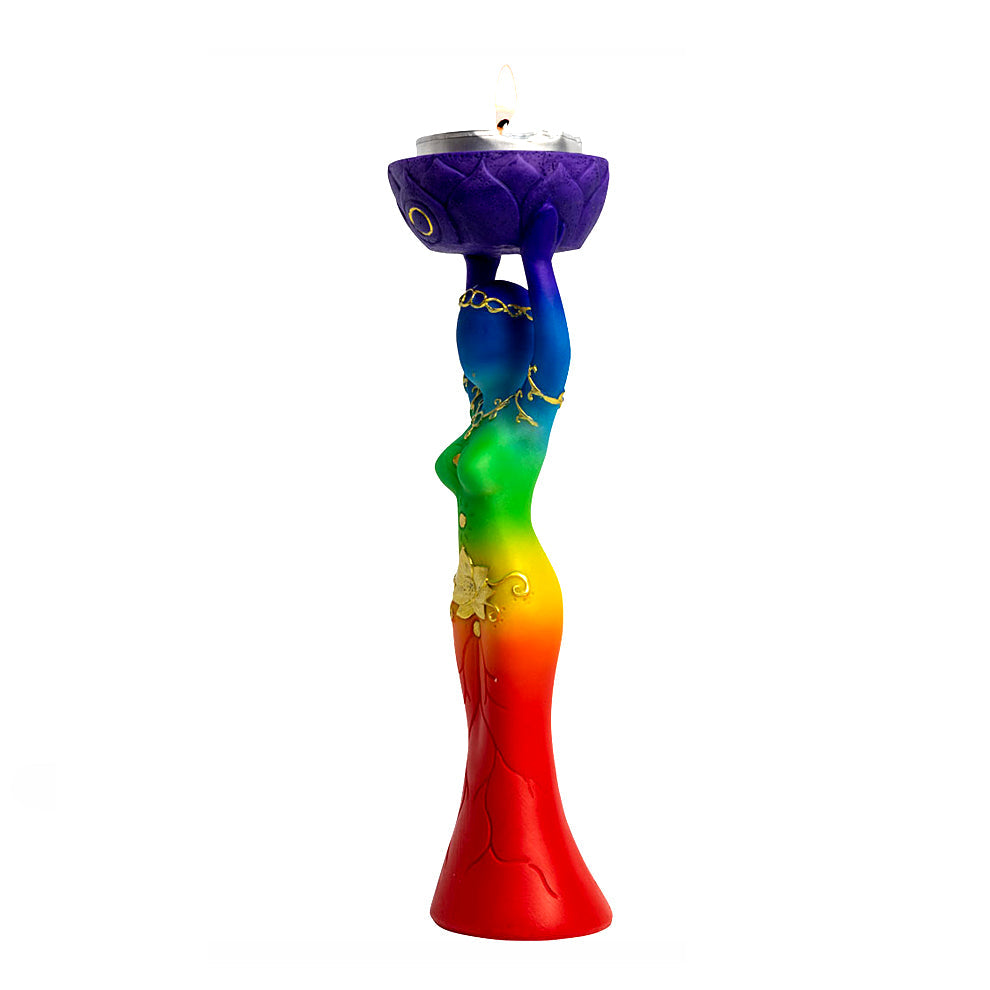 Polyresin T-Light Holder Chakra Goddess | Candle holder | Wiccan Center