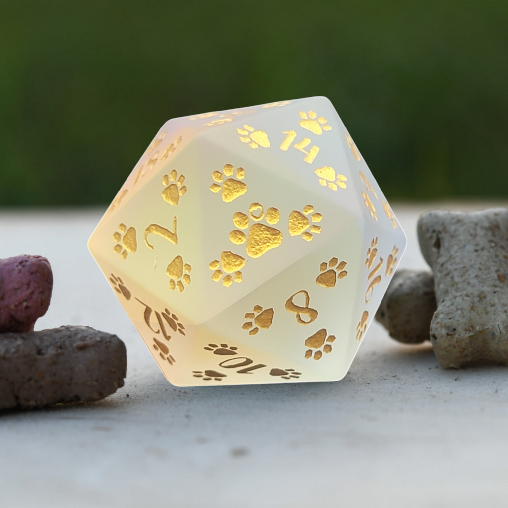 Puppy Paws Frosted Prism 30mm D20 | DICE | Wiccan Center