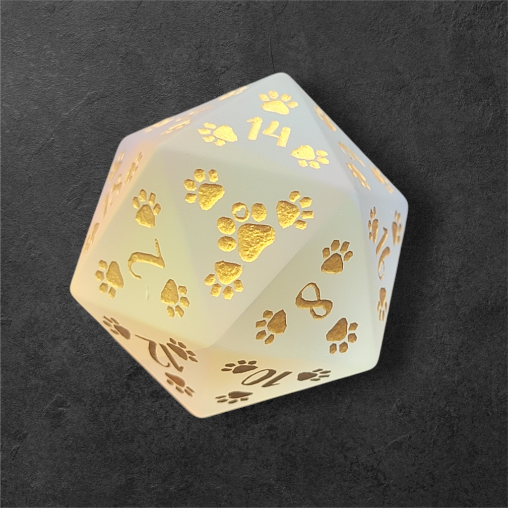 Puppy Paws Frosted Prism 30mm D20 | DICE | Wiccan Center