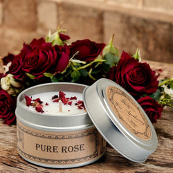 Pure Rose Botanical Candle Travel Tin | Candle | Wiccan Center