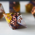 Purple And Gold Handmade Resin DND Dice Set | Resin Dice | Wiccan Center