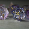 Purple Cloud Forge Fire Glass DND Dice Set | Gemstone Dice | Wiccan Center