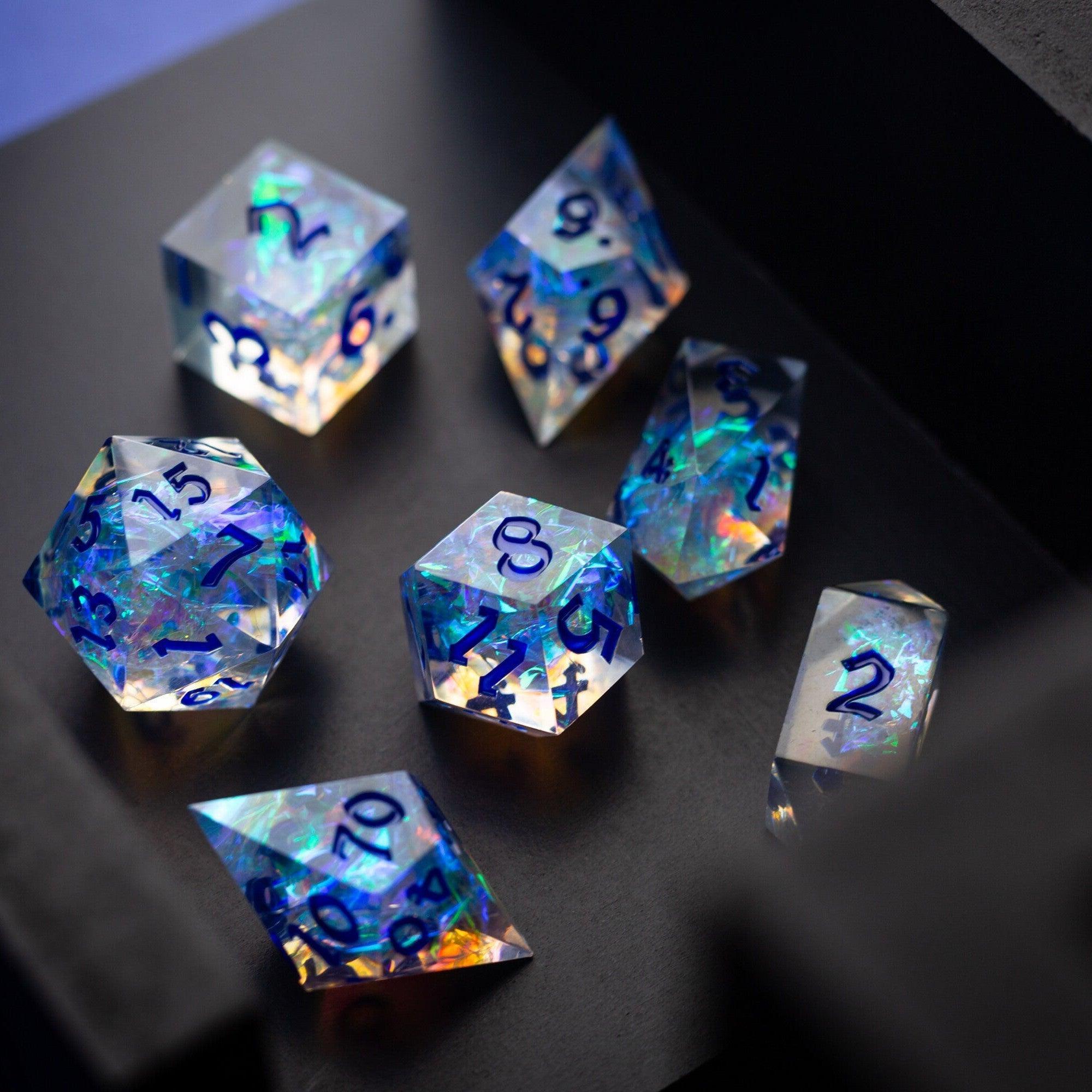 Purple Energy Handmade Resin DND Dice Set | Resin Dice | Wiccan Center