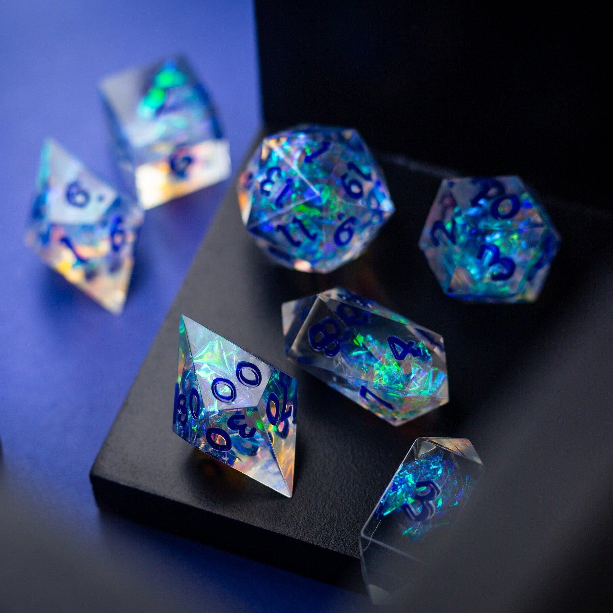 Purple Energy Handmade Resin DND Dice Set | Resin Dice | Wiccan Center