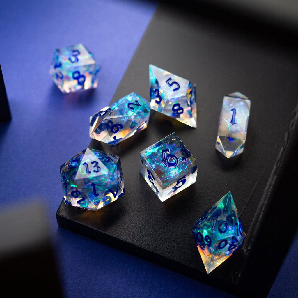 Purple Energy Handmade Resin DND Dice Set | Resin Dice | Wiccan Center