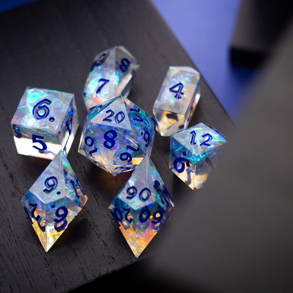 Purple Energy Handmade Resin DND Dice Set | Resin Dice | Wiccan Center