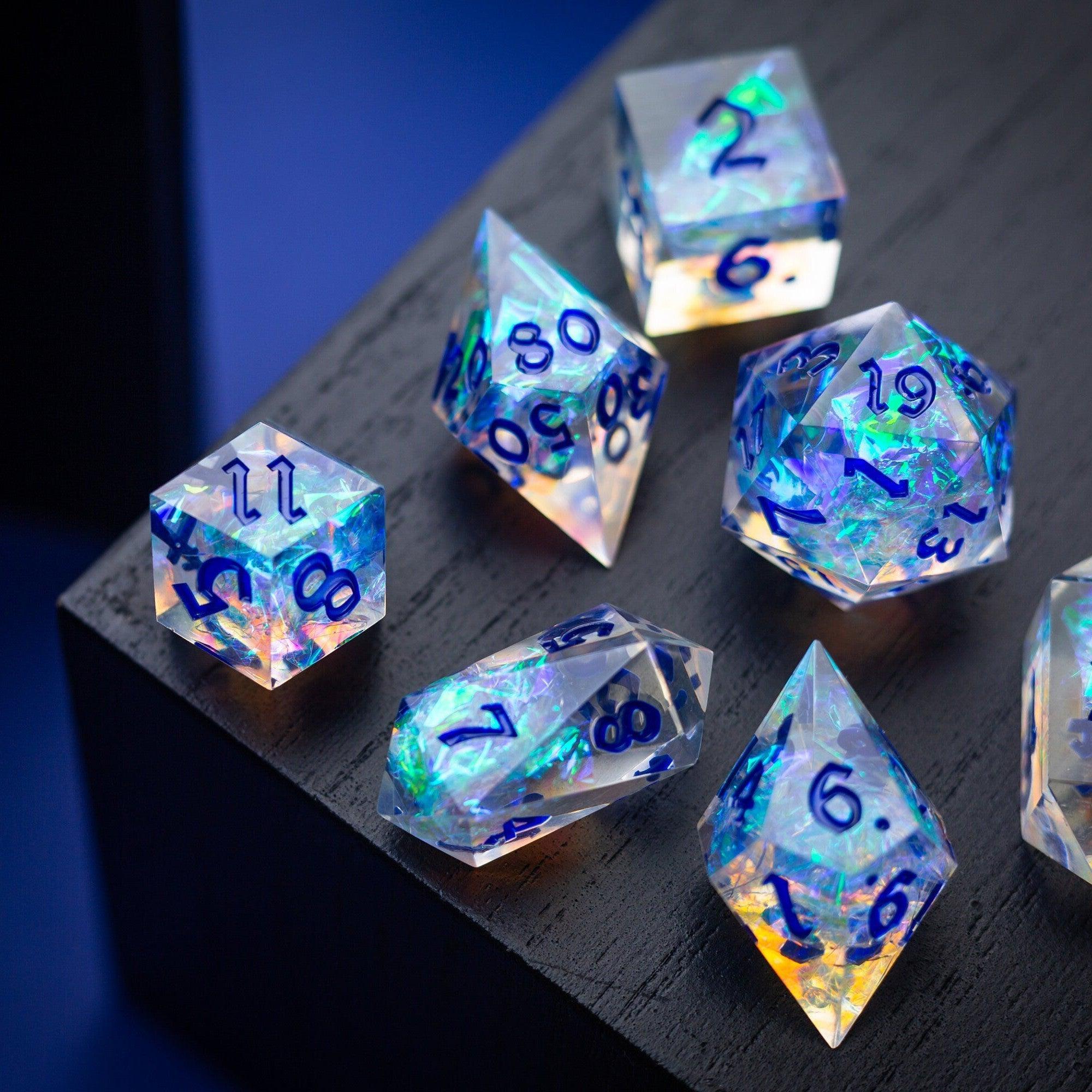 Purple Energy Handmade Resin DND Dice Set | Resin Dice | Wiccan Center