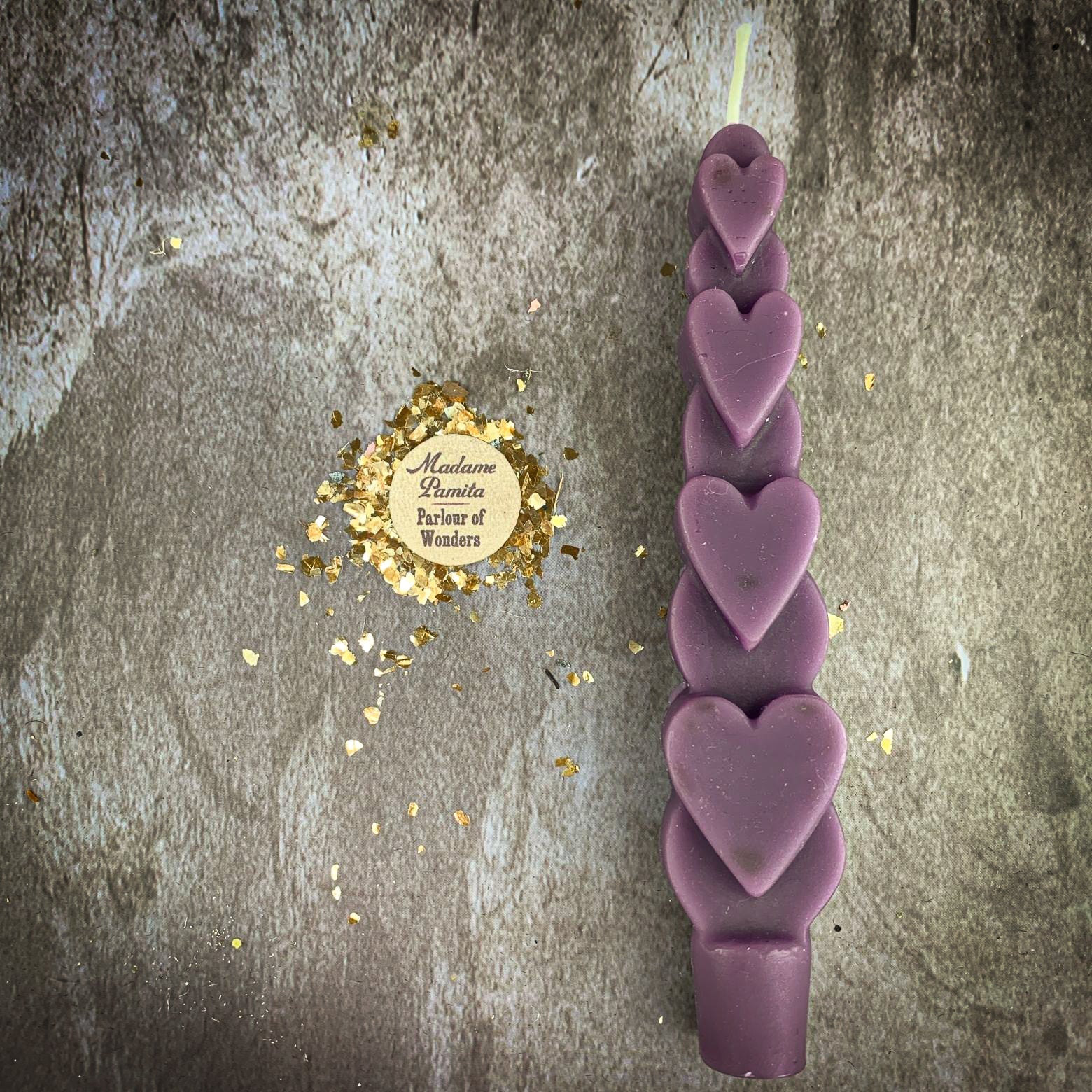 Beeswax Love Spell Heart Taper Candle - Romance & Attraction Magic | Beeswax Candle | Wiccan Center