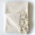 Handloomed Alpaca Bouclé Ivory Throw Blanket From Peru | Blanket | Wiccan Center