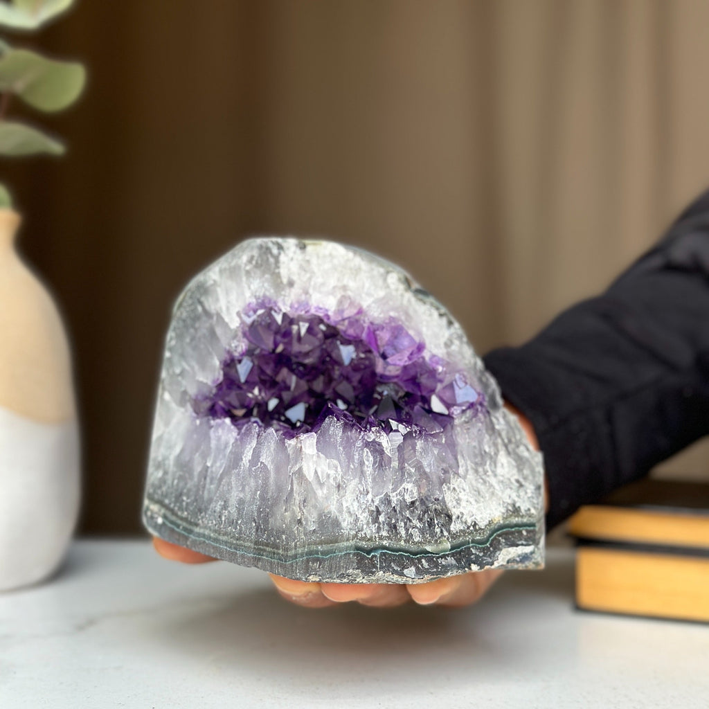 Purple crystal rock, large amethyst cluster for sale | Amethyst Geodes | Wiccan Center