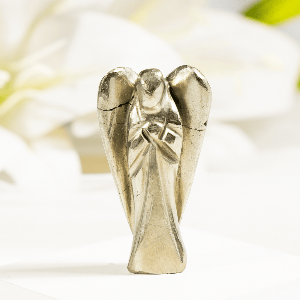 Pyrite Crystal Angel Pocket Guardian