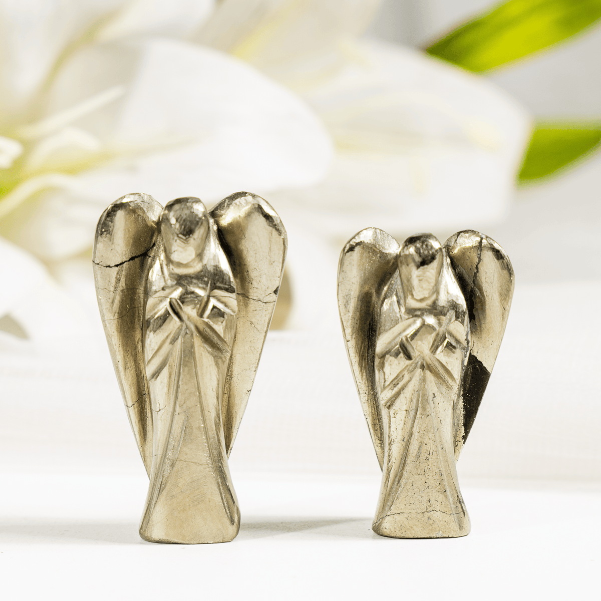 Pyrite Crystal Angel Pocket Guardian