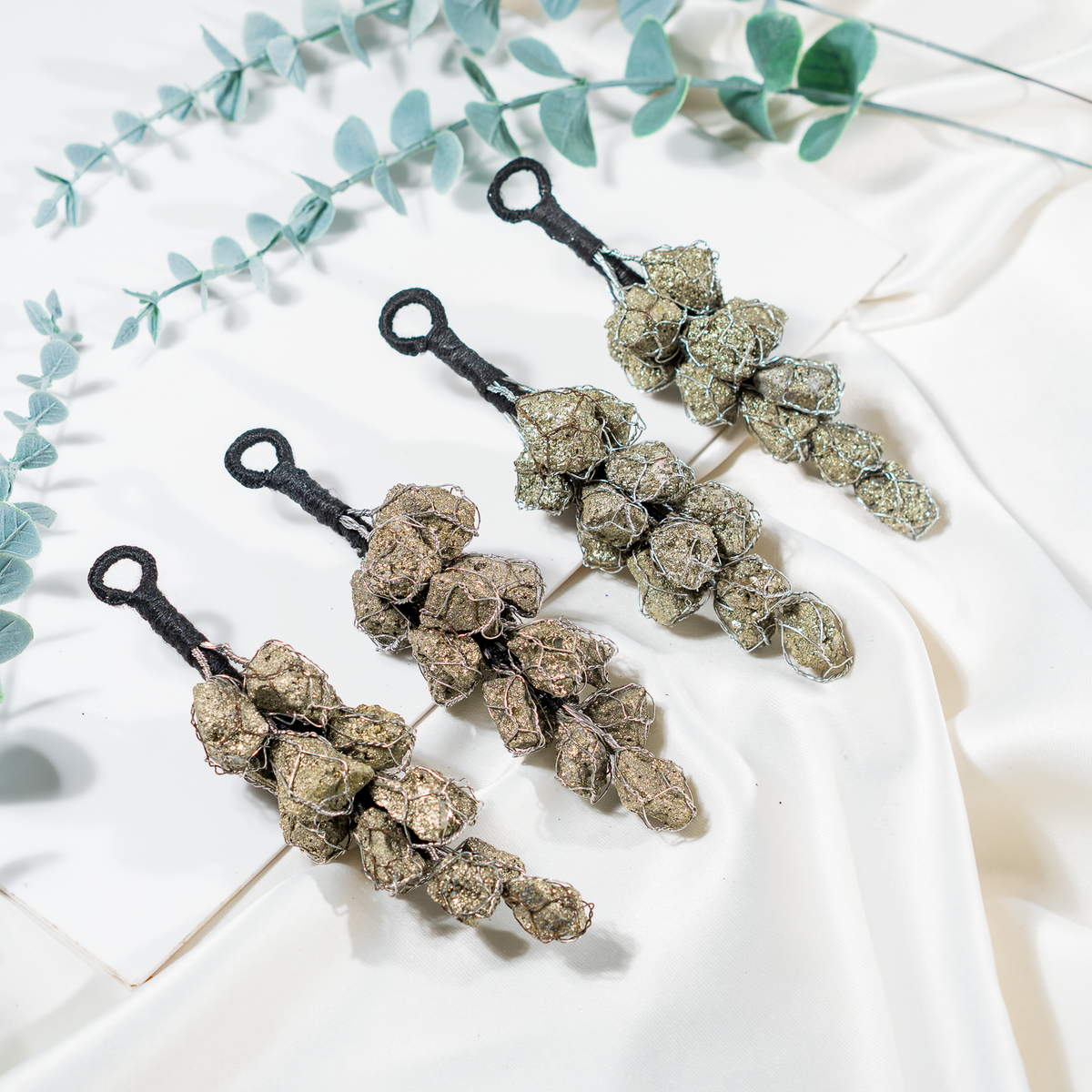 Raw Pyrite Cluster Crystal Hanger | Car Accessories