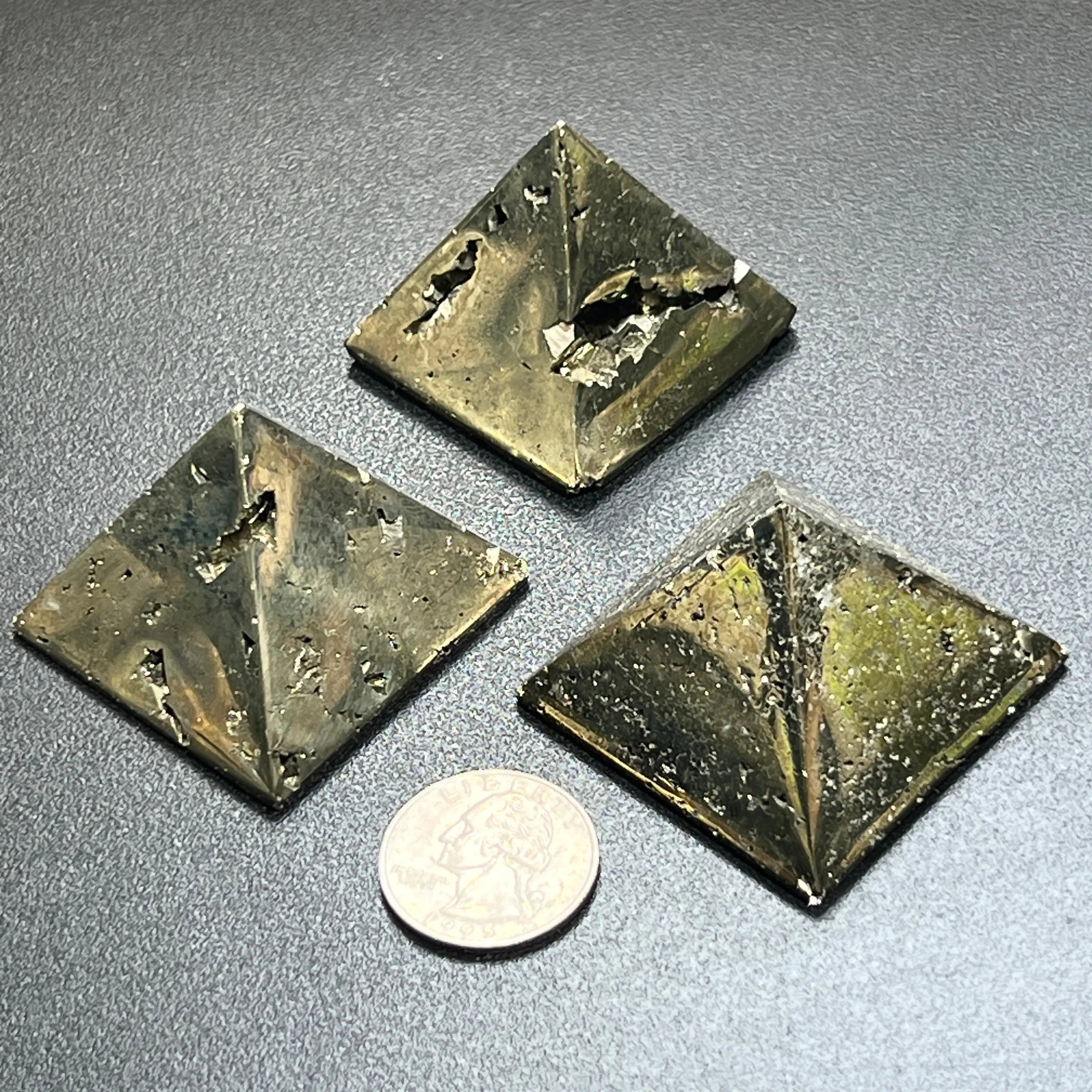 Iron Pyrite Pyramid Crystal Druzy Carving Polished Fools Gold | Home & Living > Home Decor > Home Accents > Rocks & Geodes | Wiccan Center