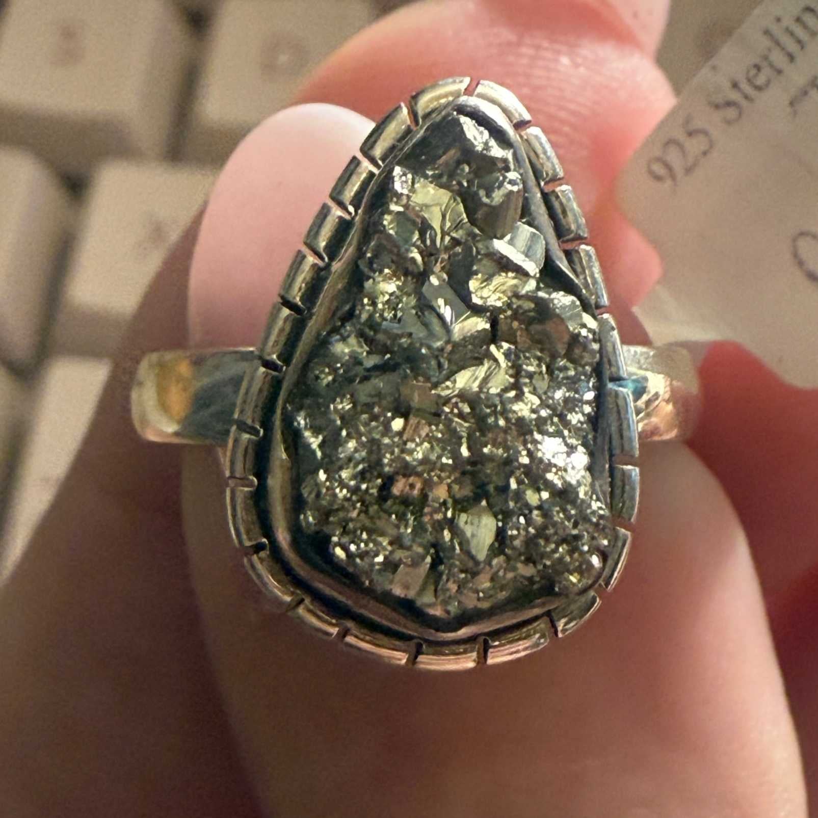 Rough Pyrite Ring | Sterling Silver | Rings | Wiccan Center