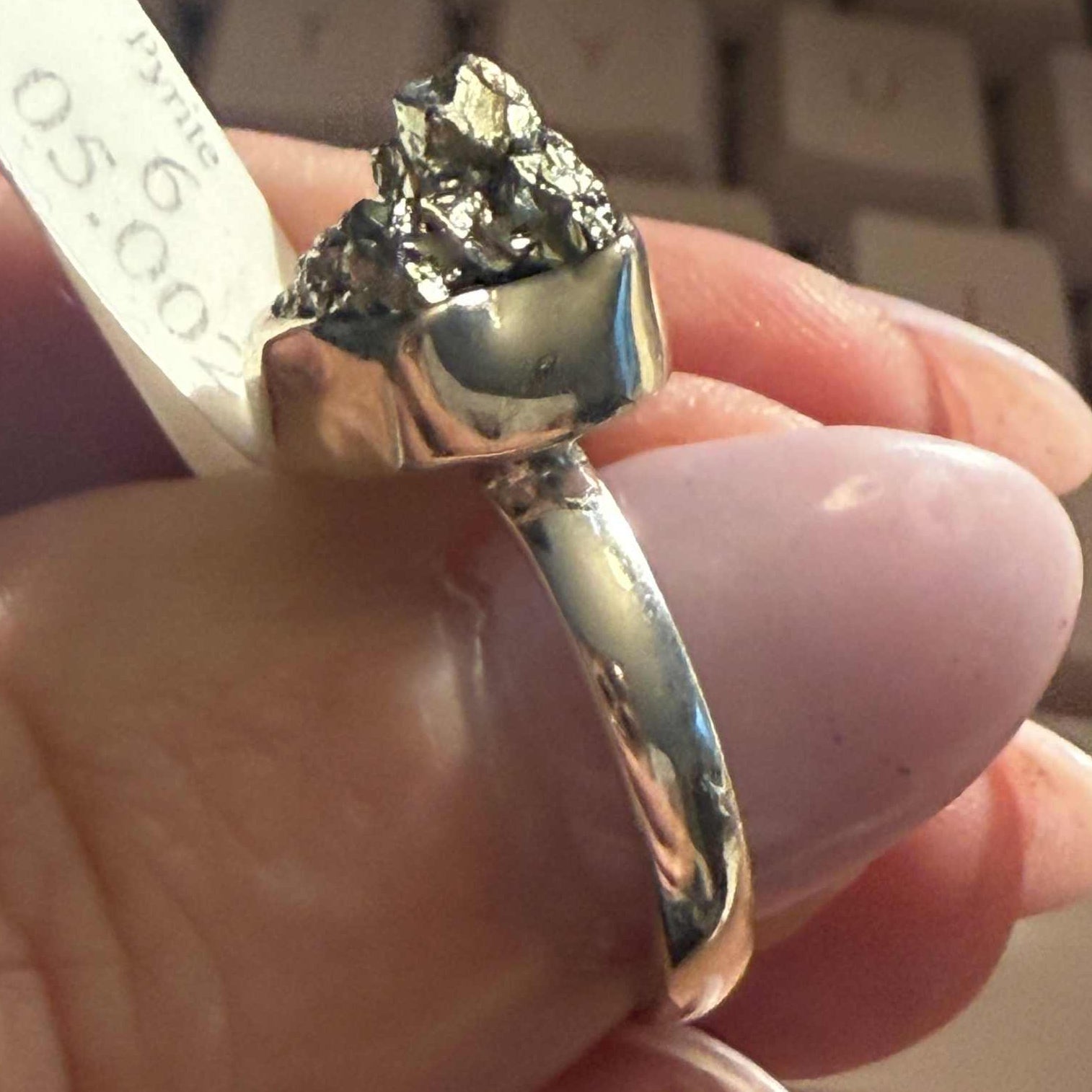 Rough Pyrite Ring | Sterling Silver | Rings | Wiccan Center