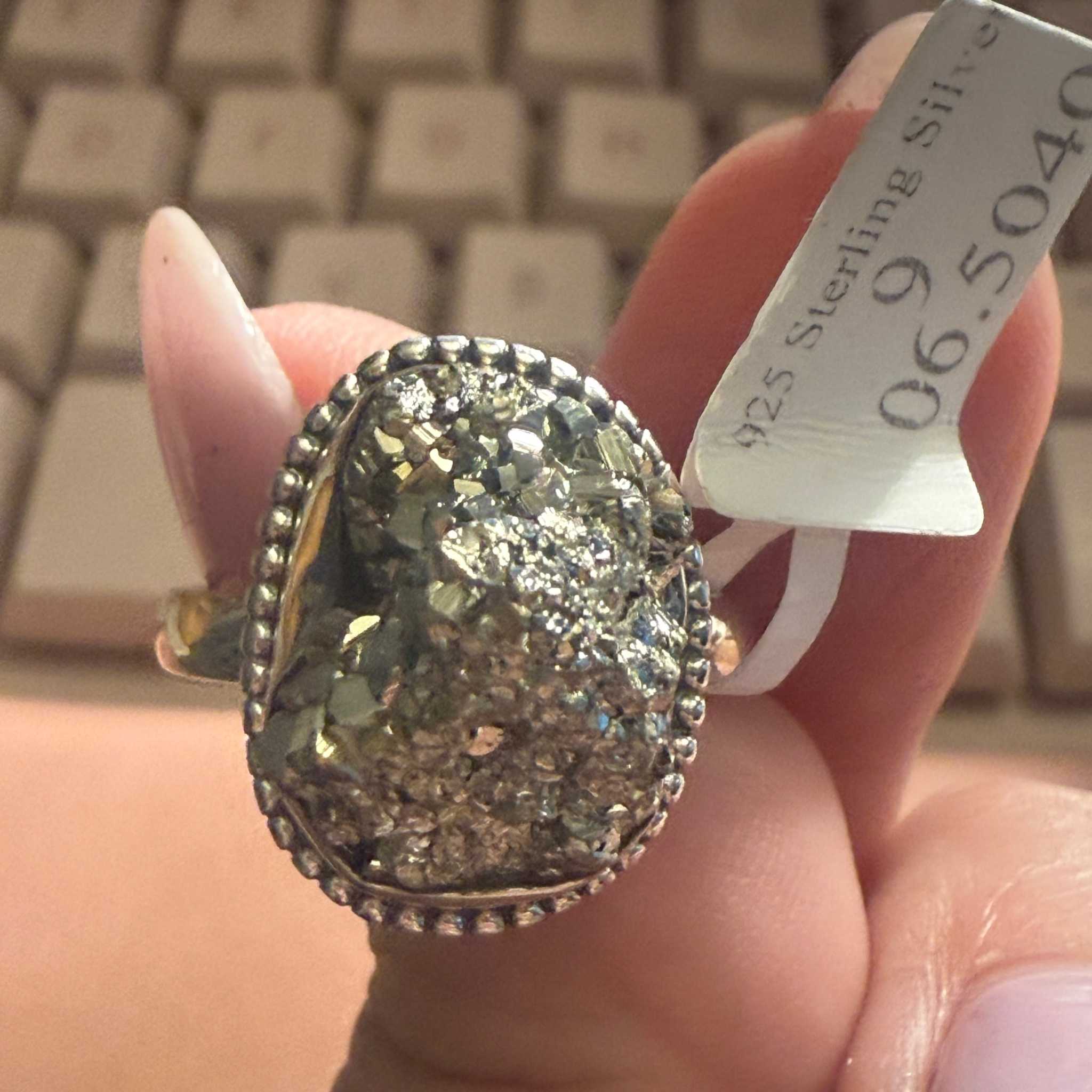 Rough Pyrite Ring | Sterling Silver | Rings | Wiccan Center