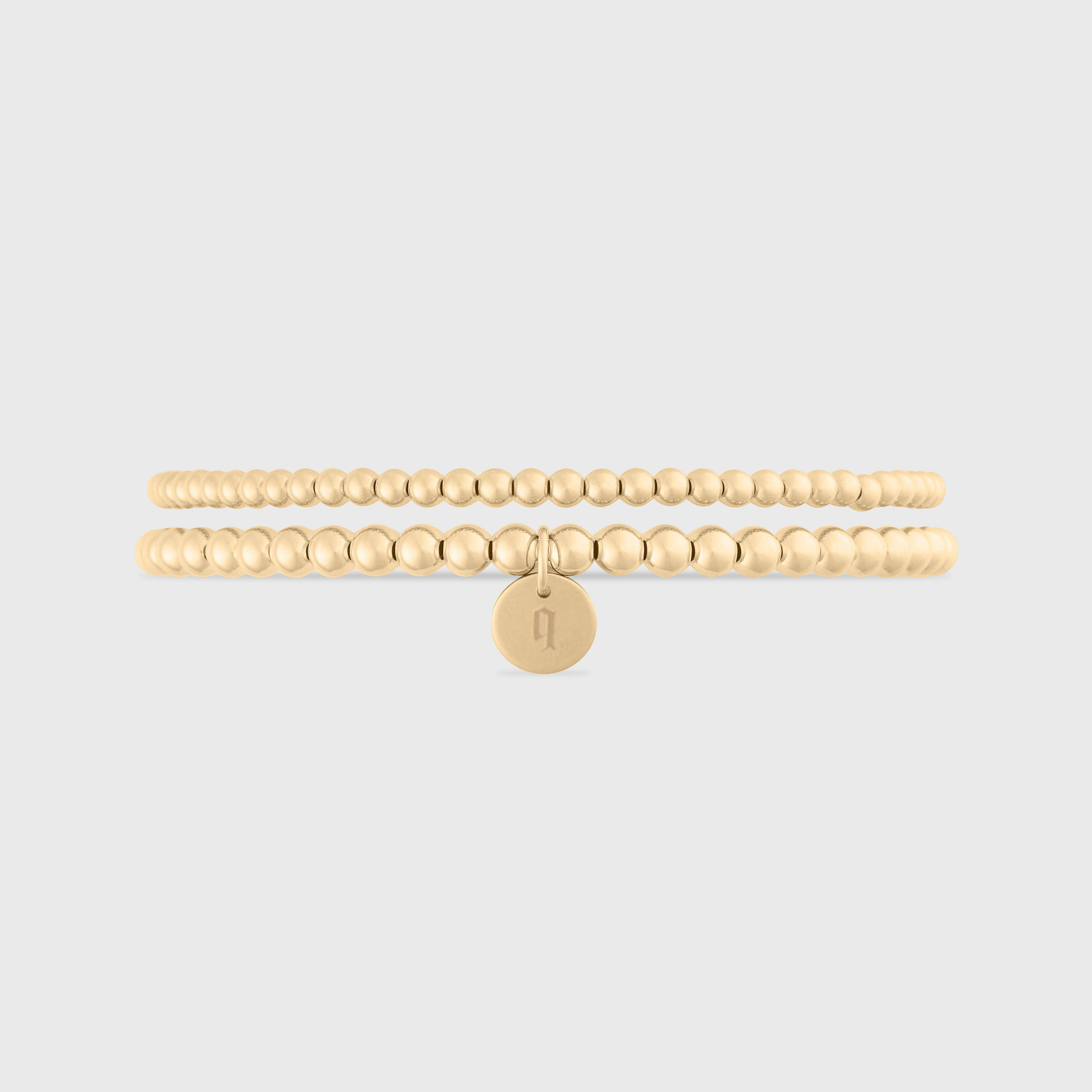 old english initial juno double bracelet stack (3+4mm) | | Wiccan Center