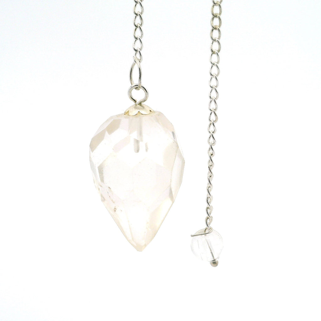 Quartz Faceted Droplet Gemstone Pendulum | Crystals & Minerals > Specimens | Wiccan Center