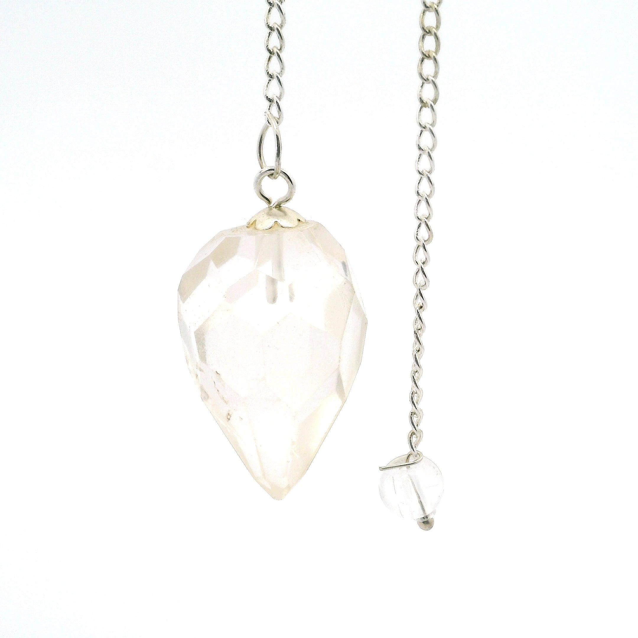 Quartz Faceted Droplet Gemstone Pendulum | Crystals & Minerals > Specimens | Wiccan Center