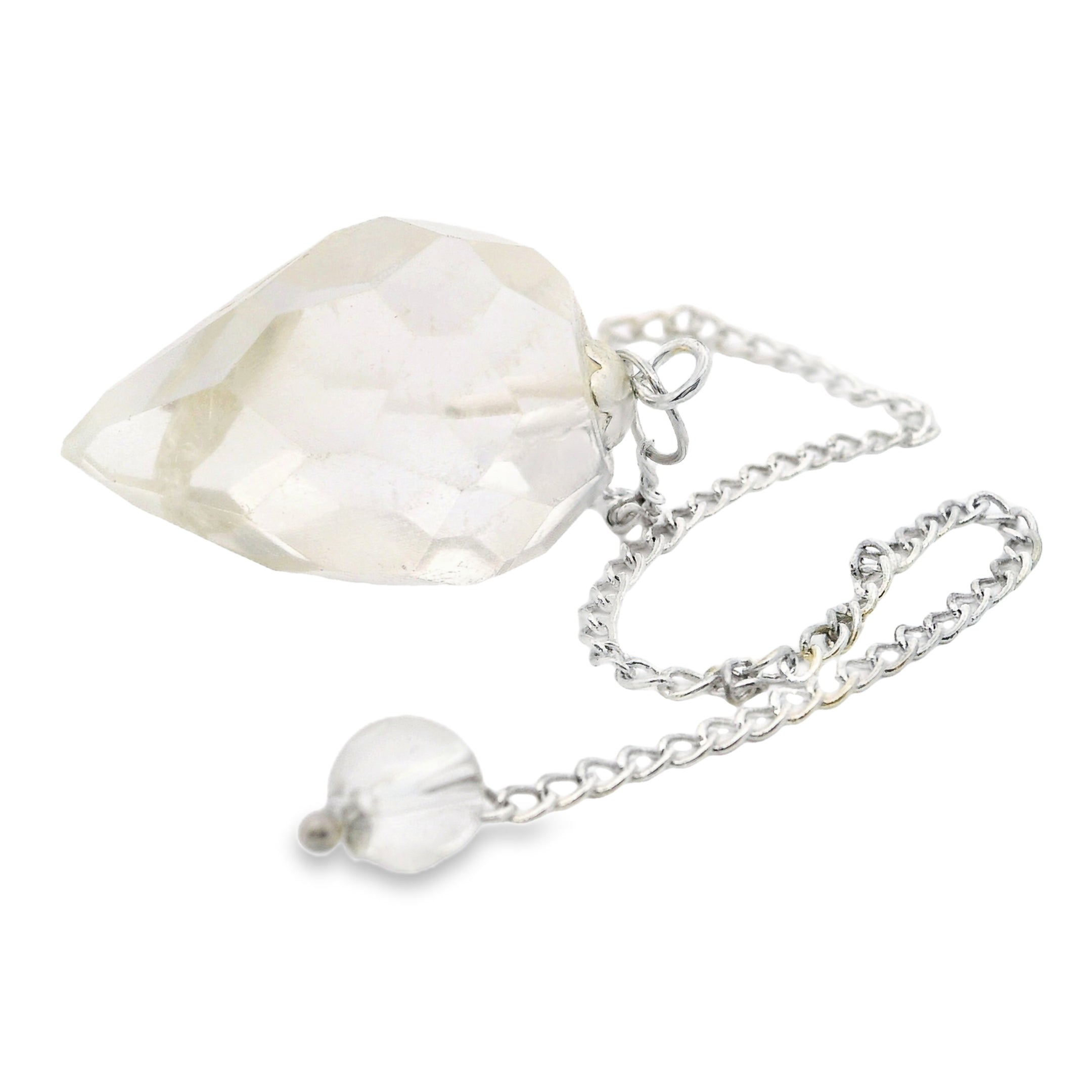 Quartz Faceted Droplet Gemstone Pendulum | Crystals & Minerals > Specimens | Wiccan Center