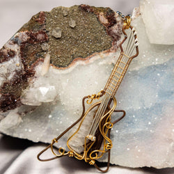 Quartz Agate Guitar Wire Wrap Pendant | Wire Wraps | Wiccan Center