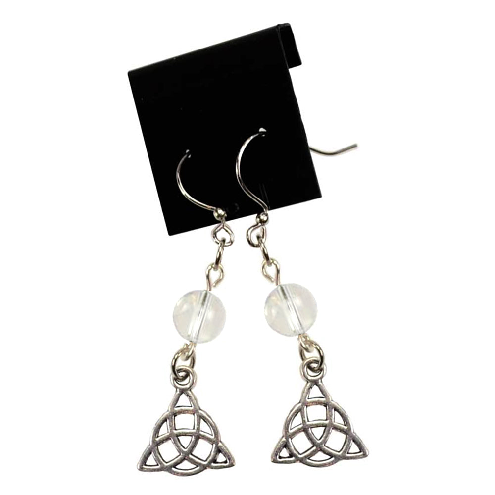 Quartz Triquetra Earrings | Earring | Wiccan Center