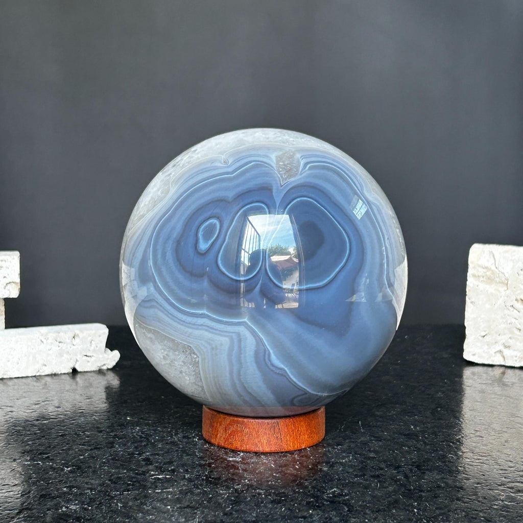 Quartz sphere with agate layers, Crystal Ball 4 Lb, Large Agate sphere, Top quality crystal ball | Amethyst Geodes | Wiccan Center