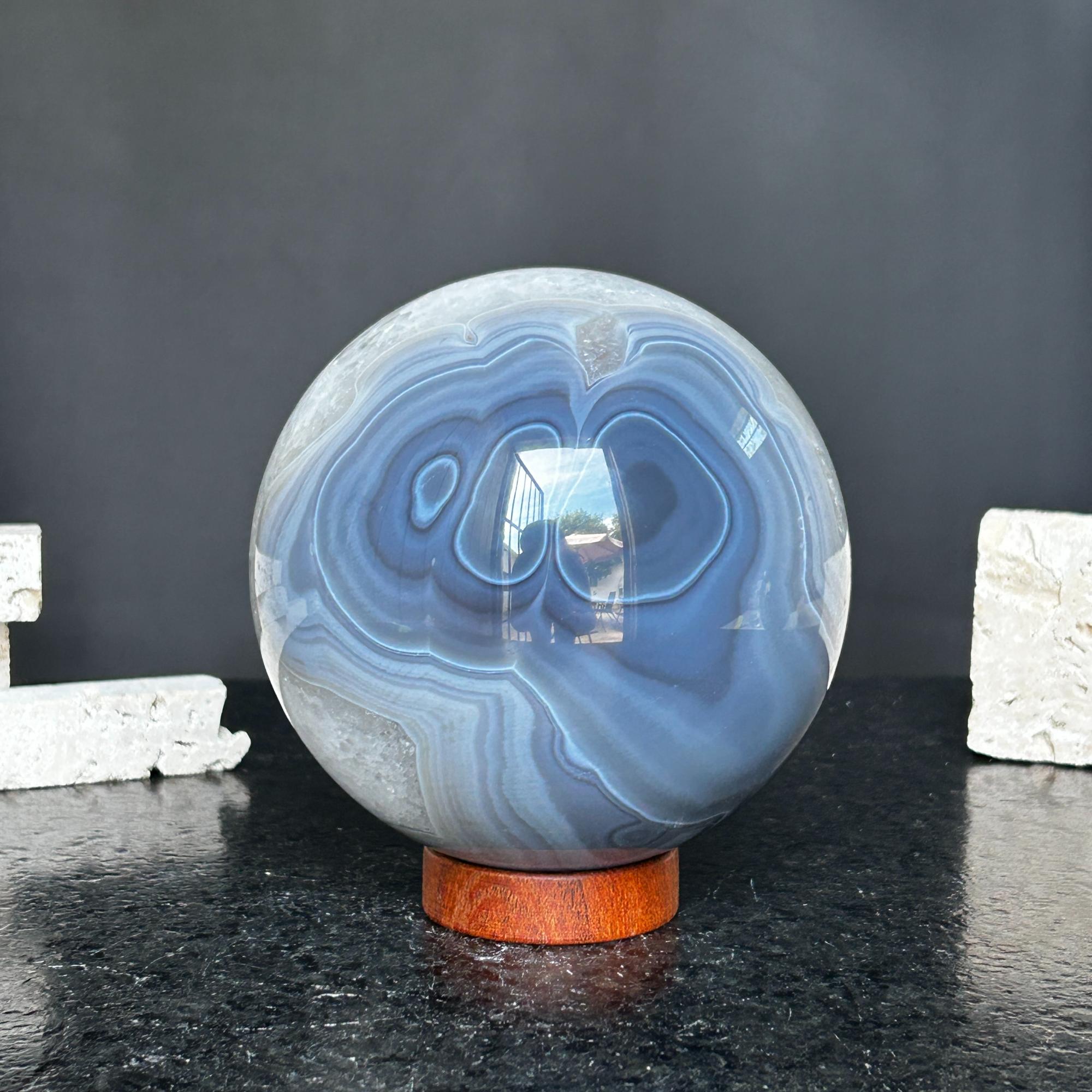 Quartz sphere with agate layers, Crystal Ball 4 Lb, Large Agate sphere, Top quality crystal ball | Amethyst Geodes | Wiccan Center
