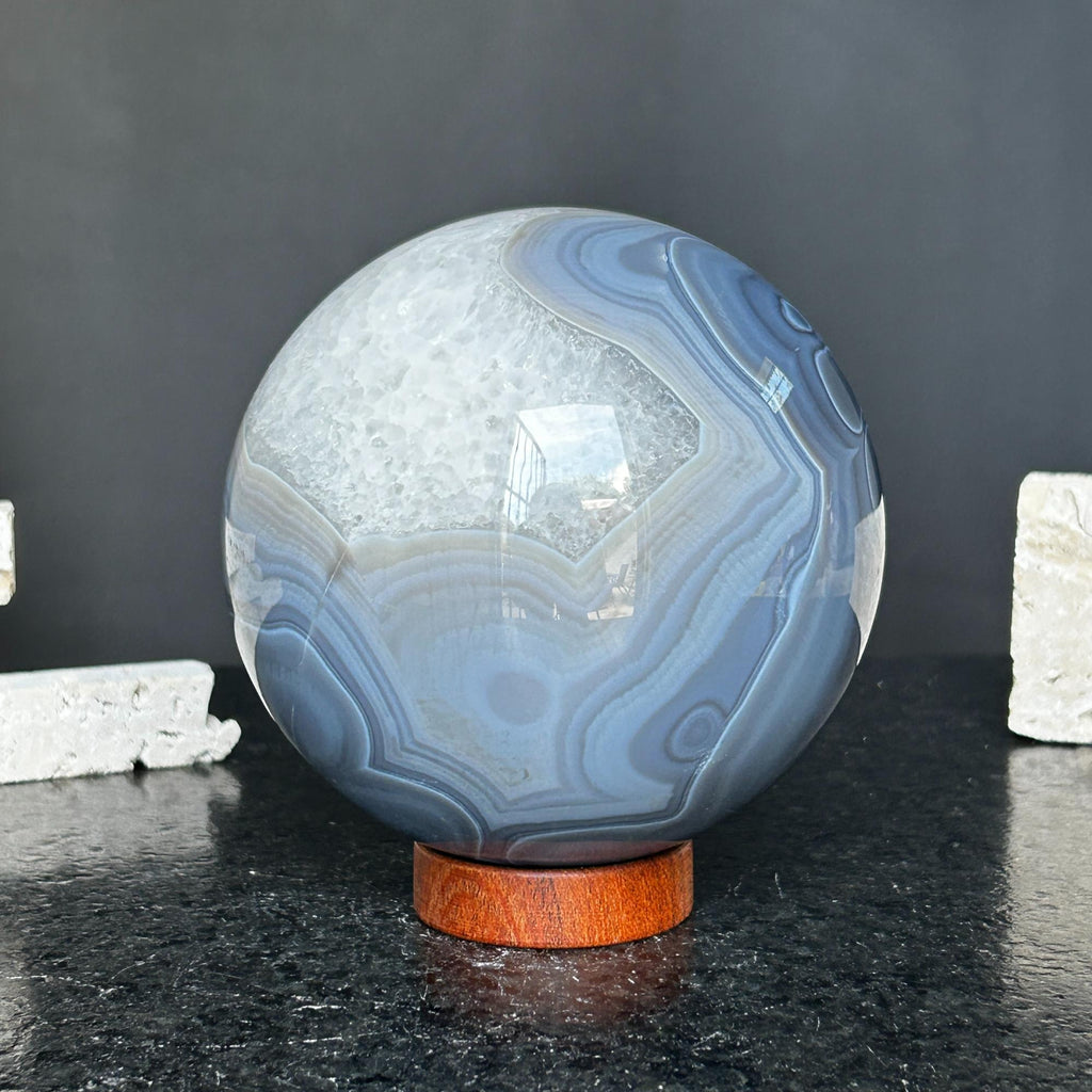 Quartz sphere with agate layers, Crystal Ball 4 Lb, Large Agate sphere, Top quality crystal ball | Amethyst Geodes | Wiccan Center