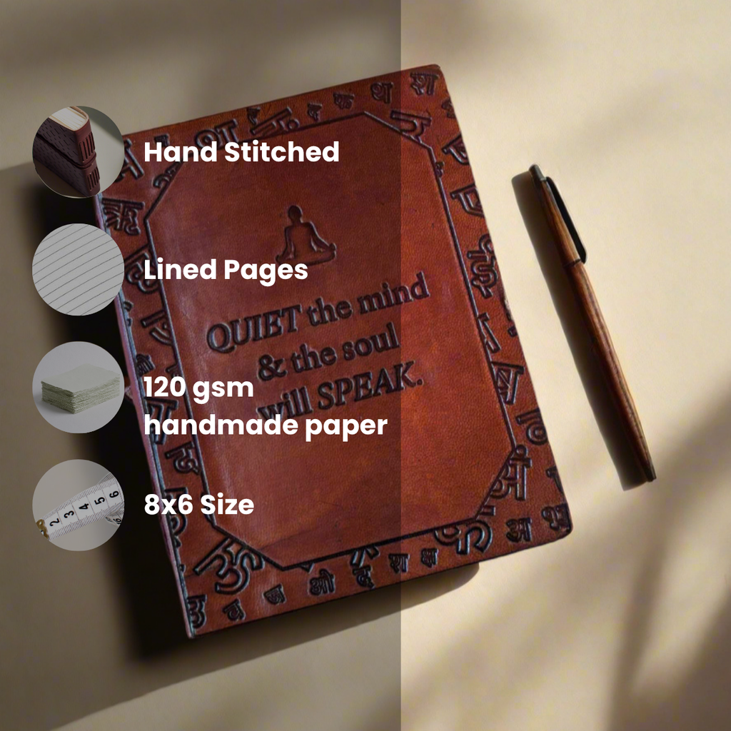 Quiet the Mind Leather Journal - Mindfulness & Spiritual Growth | Journal | Wiccan Center