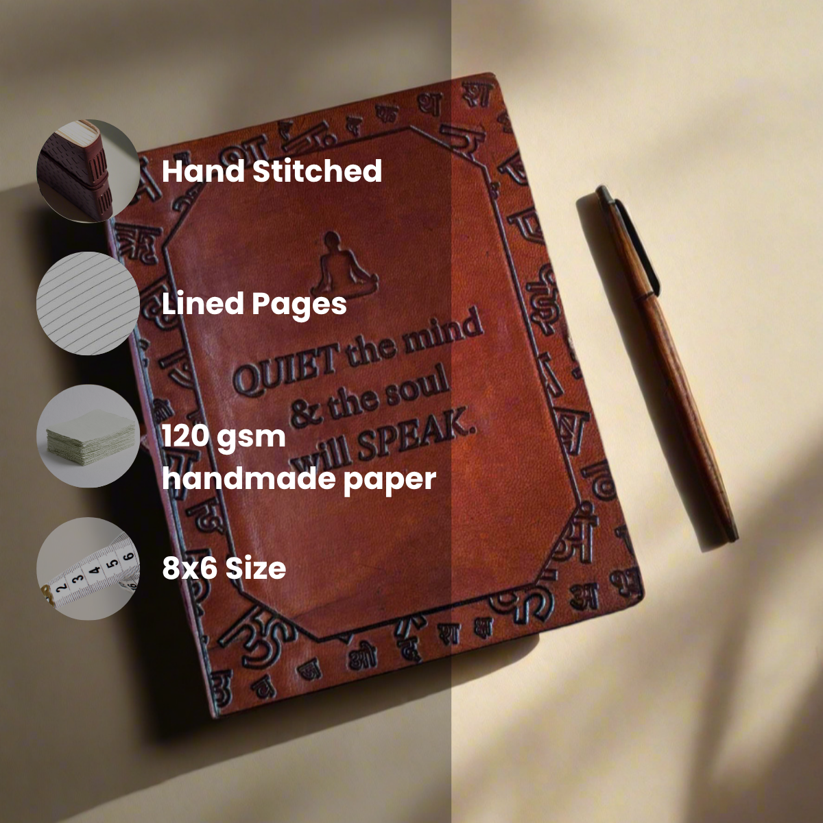 Quiet the Mind Leather Journal - Mindfulness & Spiritual Growth | Journal | Wiccan Center