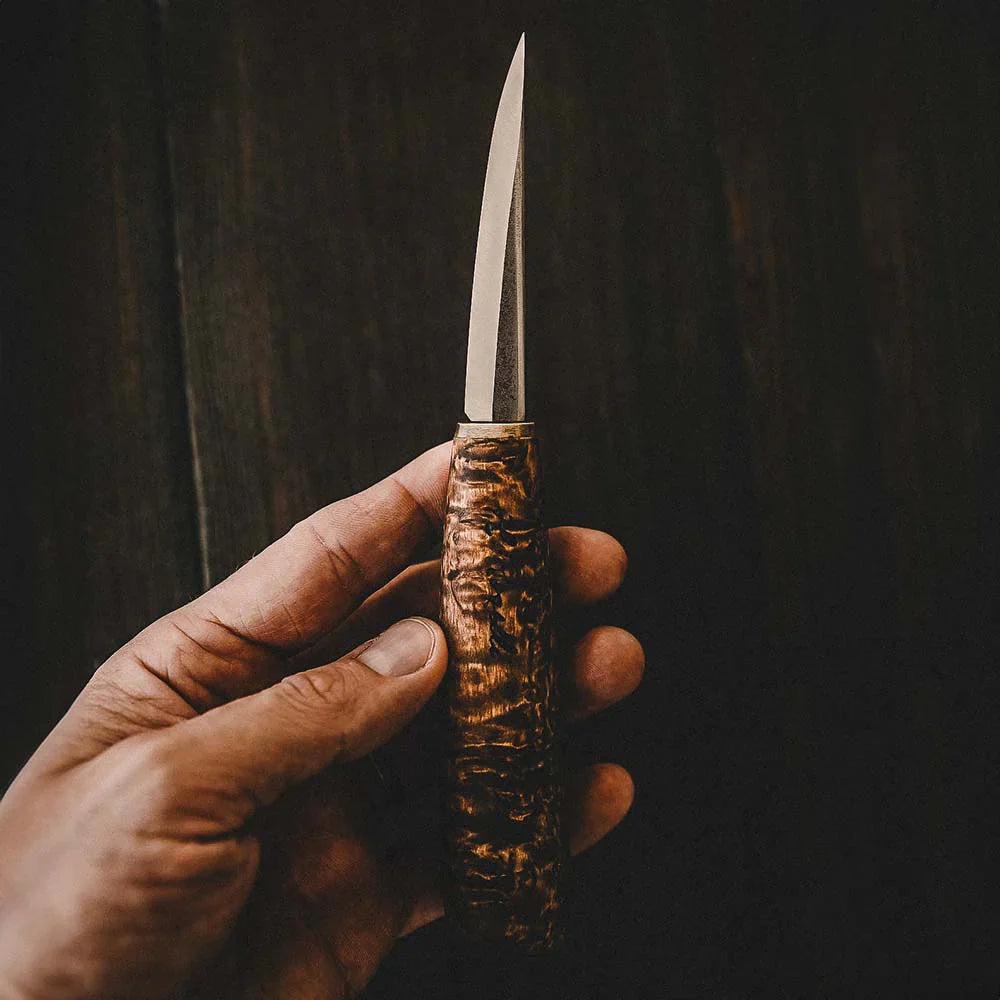 Roselli R112 The Carving Knife - Stained Curly Birch | | Wiccan Center