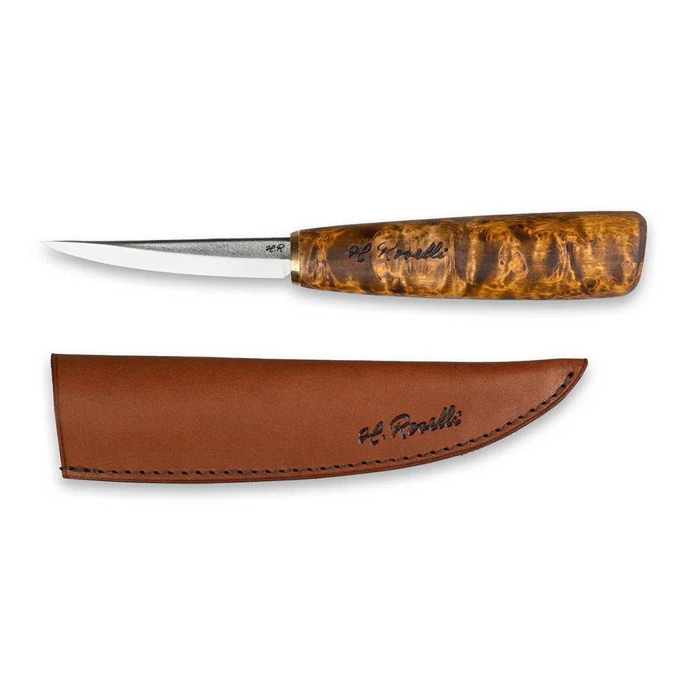 Roselli R112 The Carving Knife - Stained Curly Birch | | Wiccan Center