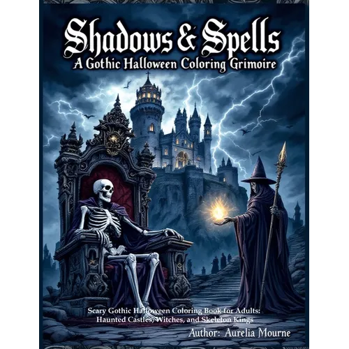 Shadows & Spells: A Gothic Halloween Coloring Grimoire Scary Gothic Halloween Coloring Book for Adults: Haunted Castles, Witches, and Skeleton Kings: - Paperback | Books | Wiccan Center