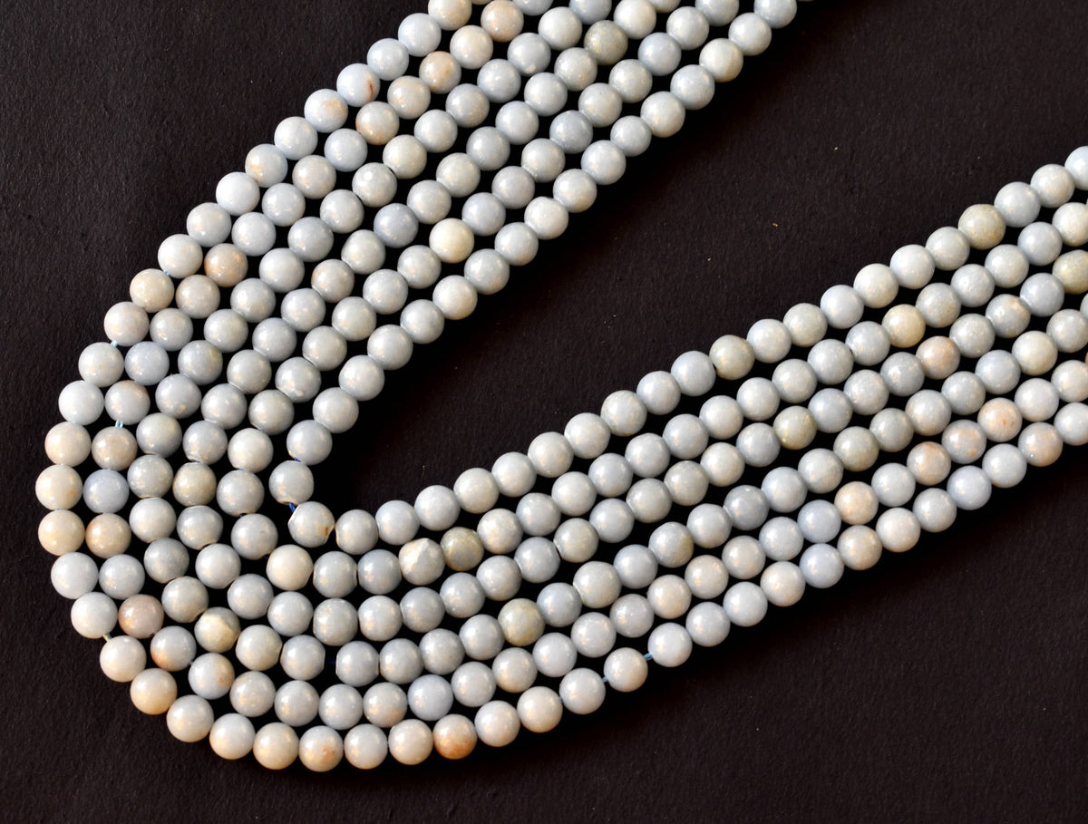 Angelite Beads, Natural Crystal Round Beads 4mm to 12mm | | Wiccan Center