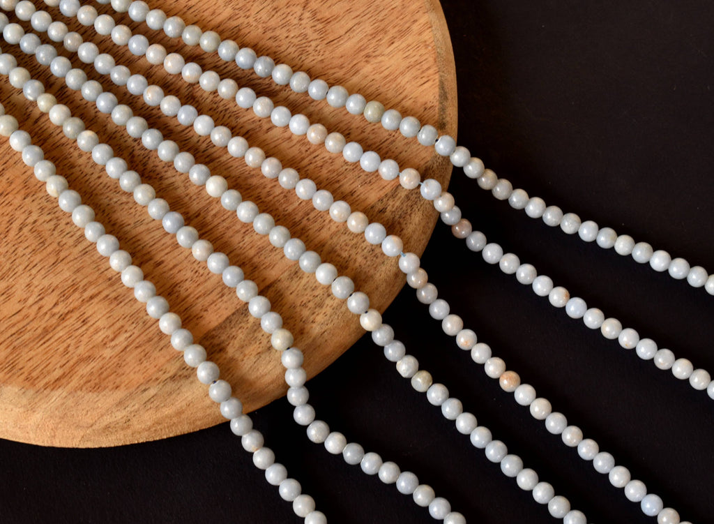 Angelite Beads, Natural Crystal Round Beads 4mm to 12mm | | Wiccan Center
