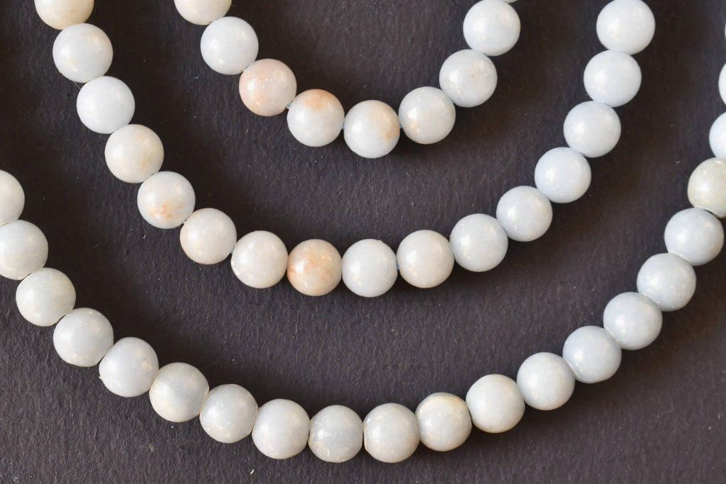 Angelite Beads, Natural Crystal Round Beads 4mm to 12mm | | Wiccan Center