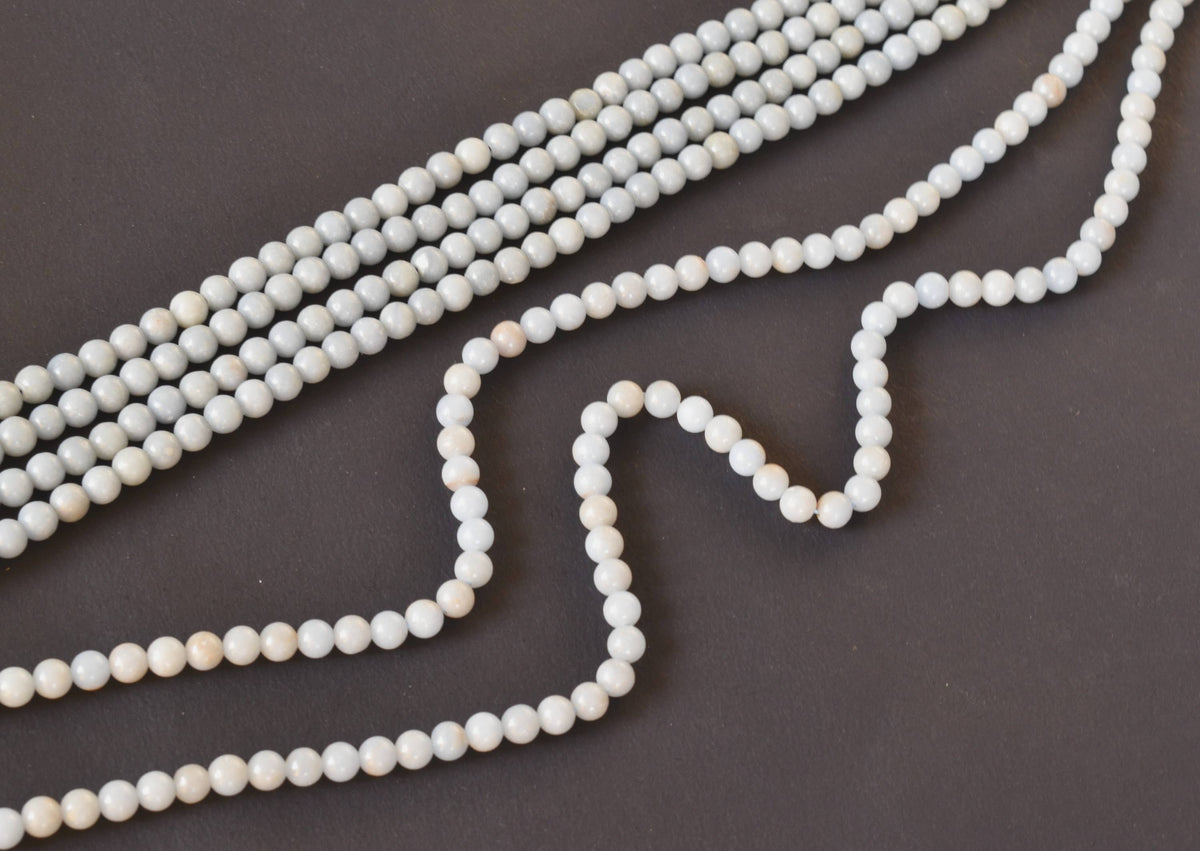 Angelite Beads, Natural Crystal Round Beads 4mm to 12mm | | Wiccan Center